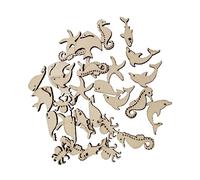 iplusmile 50 pezzi Sagome Legno Animali Oceanici Non Verniciate Forme Decorazione DIY Fette Legno Sicure per Materiale Liscio e Facile da Colorare per Creativo