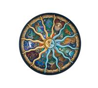 iplusmile 500 Puzzle Rotondo in per Adulti Educativo con Segni Zodiacali Colorati Taglio Preciso e Materiale Resistente per Divertimento e Apprendimento