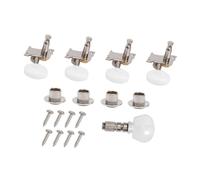 iplusmile 5pezzi Accordatori per Banjo con Boccole Bianco e Argento Lega di Zinco e Pvc Include Meccaniche Sinistre Destre e Pirolo per Banjo