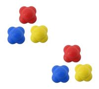 iplusmile 6 Palline Reflex per Allenamento Agilità Alta Difficoltà Rosso Blu Giallo per Coordinazione e Palline Rimbalzanti per Baseball Tennis Badminton Fitness
