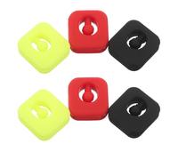 iplusmile 6 Pezzi Ammortizzatori per Racchette in Silicone Smorzatori Vibrazioni Quadrati Compatibili Tennis e Squash Assorbimento Urti Resistenti e Colorati Rosso Nero Giallo Fluorescente