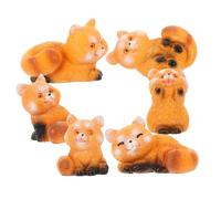 iplusmile 6 Pezzi Bambola Panda Rossa Figura Statua Animale Orso Minuscolo Miniature Arredamento Mini Panda Rosso Figurina Di Panda Rossa Piccolo Figurine Di Animali Mini Figurina Resina