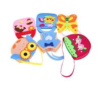 iplusmile 6 pezzi Kit Cucito Fai da Te per Ragazza con Borsa in Feltro Colorata Tema Cartoon Kit Creativo Manuale per Artigianato e Bricolage Regalo Educativo per Sviluppare Creatività e