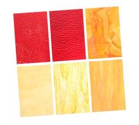 iplusmile 6 Pezzi Lastre Vetro Colorato Ondulato per Mosaico Fai da Te Vetrate Decorativa per Casa e Chiesa Giallo e da Intarsiare