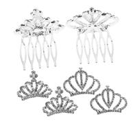 iplusmile 6 pezzi Mini Coroncine Tiara con per Bambine Accessori Compleanno e Matrimonio Piccola con Pettine Design per Feste e Cerimonie