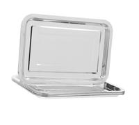 iplusmile 6 Pezzi Pirofila in Acciaio Inossidabile Tortiere in Acciaio Inossidabile Teglia in Acciaio Inossidabile Tortiera Rettangolare Baking Vassoi per Forno Teglie in Metallo Argento
