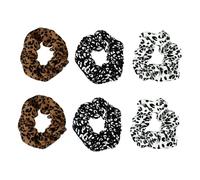 iplusmile 6pezzi Elastici per Capelli Leopardato Fermacoda Design Elegante Adatti per Capelli Spessi o Sottili per Code di Cavallo o Chignon Morbidi Resistente ed Elastico per Feste Servizi