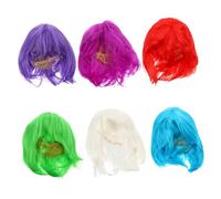 iplusmile 6pezzi Parrucche Parrucche Lisce Colorate Corte Con Frangia Articoli Per Feste e Decorazioni Quotidiane Realizzate in Pet Di Buona Qualità Resistenti e Robuste Per