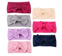 iplusmile 7 pezzi Fasce Capelli Neonata con Fiocchetto Elastico Confortevole e Resistente per Bambina Adatto per Uso Quotidiano Feste e Foto Regalo per Ragazze