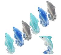 iplusmile 7 Pezzi Miniature Delfini in Resina Decorazioni Animali Marini per Torte e Micro Paesaggi Oceanici Figurine Piccole per Casa delle Bambole e Progetti DIY