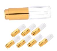 iplusmile 8 pezzi Bottiglie Contagocce Essenziali in Vetro Trasparente da Vuoti per Essenziali Profumo e Aromaterapia con Pompa Oro per Uso Domestico