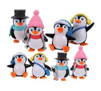 iplusmile 8pezzi Portachiavi Pinguino Da Sci Decorazione Paesaggio Te Ornamento Animale Natalizio Compleanno