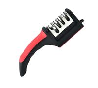iplusmile Affilacoltelli Portatile Manuale per Cucina e Forbici Fasi Affilatura Professionale Strumento Compatto e Resistente per da Taglio Affila Lame Design Ergonomico
