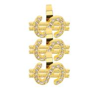 iplusmile Anello Tempestato Di Diamanti a Forma Di Accessorio Hip Hop Da 3 Pezzi, Anelli D’oro Resistenti Per Feste in Costume e Scenografie Di Film