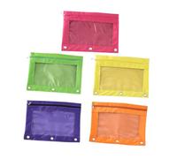 iplusmile Astuccio per Cancelleria 3 Ring Pencil Pouch, Set da 5 Pezzi, Grande Capacità Cerniera e Finestra Trasparente, Compatibile Raccoglitori ad Anelli, Portatile per Scuola e Ufficio