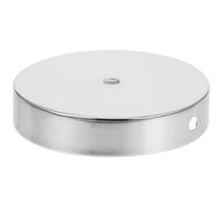 iplusmile Base Rotonda in Ferro per Lampada da Tavolo, Argento, 10 MM | Supporto Stabile Fori Laterali e Inferiori, Gestione Cavi, per Piccole Lampade LED e Luce Notturna