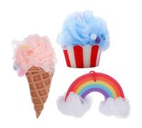 iplusmile Bath Sponge Ice Cream 3pezzi Spugna Corpo Esfoliante per Doccia Design Cartoon