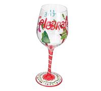 iplusmile Bicchiere da Vino Natalizio Vetro Decorativo per Cocktail con Xmas Design Compatto per Uso e Feste