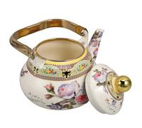 iplusmile Bollitore in Smalto Vintage con Manico Ergonomico Teiera da Fornello Retro per Acqua e Tè Design Floreale Elegante per Cucina e Riunioni Familiari