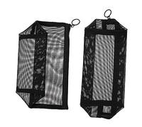 iplusmile Borsa Per Trucco e Organizer Per Articoli Da Toeletta in Rete Nera 2 Pezzi Grande Capacità Resistente Per Uomini Accessori Da Viaggio e Cosmesi Quotidiana