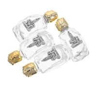 iplusmile Bottigliette di Vetro Oro 16ml Resistenti e Portatili, Set da 4 Pezzi con Design Raffinato a Rosa, Perfette come Idee Regalo per Battesimo o Viaggi