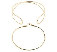 iplusmile Bracciale Rigido da Braccio da Donna 2 Pezzi Set Gioielli Polsini Regolabile in Metallo Dorato Fascia Superiore Leggera per Uso Quotidiano e Abbigliamento Elegante