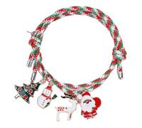 iplusmile Braccialetti di Coppia Natalizi Regolabili in Nylon e Metallo Ciondoli a Tema Natale Set Coordinato per lui e per Lei Accessorio per Feste e Regalo Significativo per Coppie