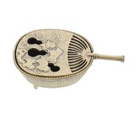 iplusmile Bruciatore di Aromi in Rame Vintage a Forma Rotonda con Coperchio Mini Design Adorabile per Ufficio e Yoga, Porta Profumi Versatile che Riduce Rischio di Caduta