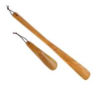 iplusmile Calzascarpe Comodo e Pratico in Legno Naturale Manico lungo 40cm Set 2 Pezzi e Corto 16cm, Aiuto Scarpe per Anziani e Uso Quotidiano