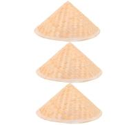 iplusmile Cappello Conico in Bambù Intrecciato per Ragazzo Ragazza, 3 Pezzi | Beige, Trama Leggera e Traspirante, Adatto a Pittura ad Acquerello, Feste in Giardino e Lezioni Culturali