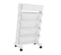 iplusmile Carrello Portaoggetti Scaffale Multi-livello Ruote Libreria Mobile Salva spazio per Casa e Ufficio Organizzatore Stabile e Durevole per Libri e Documenti Design Moderno ed