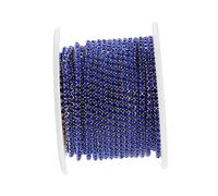 iplusmile Catena di Strass Artigli 2mm per Creazione Gioielli Fai da Te, Rotolo 10 Metri, Base Argento Strass Blu Scuro, per Decorazioni Ricamo Punto Croce, Abiti e Accessori Matrimonio