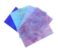 iplusmile Cathedral Glass Sheet Water Ripple Glass, 6 Pezzi, Forme Diverse, Mica Blu, per Creazione di Vetrate Artistiche e Craft Colore Casuale