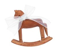 iplusmile Cavallo Dondolo Legno Vintage Statuina Rustica per Decorazione Tavolo Soggiorno Cameretta e Ufficio Ornamento Educativo e Creativo