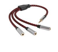 iplusmile Cavo Splitter Audio Jack 3,5mm a Tre Uscite Stereo | Connettore Dorato, Lega di Alluminio e Tpe, per Microfono Separato, Ufficio e Podcasting
