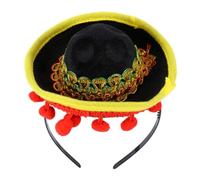 iplusmile Cerchietto per Chioma Nero Leggero e Resistente, Mini Cappello Messicano Creativo per Feste di Carnevale e Balli, Accessorio Decorativo Originale