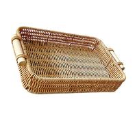 iplusmile Cestino Portaoggetti Intrecciato in Plastica Resistente Antiscivolo Organizer per Posate da Cucina e Porta Snack Multifunzione per Uso Domestico e Conservazione Riutilizzabile