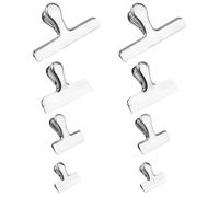 iplusmile Clip di Chiusura per Alimenti in Acciaio Inox 8 Pezzi Set 4 Misure 4-12 CM Morsetti per Sacchetti di Snack Pane e Freezer Clip Multifunzionale per Cucina Ufficio e Viaggi