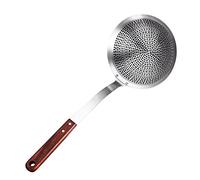 iplusmile Colino Cucina Acciaio Inox con Manico Legno Schiumarola Rete Fine per Filtrare Olio e Zuppe Calde Setaccio Scolapasta Resistente e Sicuro per Uso Quotidiano