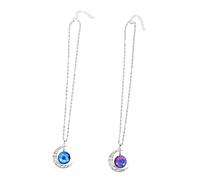 iplusmile Collana Ciondoli a Forma Di e Gemme, Set Da 2 Pezzi Pendente Creativo Lunare, Lega Speciale, Decorazione Da Collo Per Ragazze, Gioielli Interstellari Per Festa e Uso Quotidiano