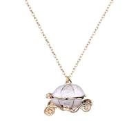 iplusmile Collana Ciondolo Carrozza Zucca Retrò Elegante per Donna Ragazza | Lega Color Oro, Texture Fine e Ciondolo Unico, Stile Delicato per Ogni Occasione