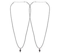 iplusmile Collana di Coppia per lui e per lei Cuore Grande Magnetico Set da 2 Collane Abbinate Nere Regolabili Regalo Romantico per Anniversario e Festa degli Innamorati Confezione in