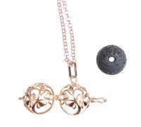 iplusmile Collana Girocollo con Ciondolo a Forma di Foglia in Pietra di Lava e Olio Essenziale, Catena Elegante per Maglione, Gioielli da Donna per Occasioni Speciali e Colore Casuale