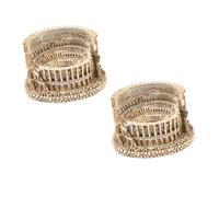 iplusmile Colosseo Romano in Resina, Set 2 Pezzi per Decorazione Tavolo di Sabbia e Giardino, Ornamenti Compatti per Casa e Ufficio
