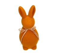 iplusmile Coniglietto Floccato Di Pasqua Coniglio Arredamento Decorazione Bunny Figurina Decorativo Sculture Di Conigli Pasquali Del Prato Di Pasqua Arancia Floccaggio Della Schiuma