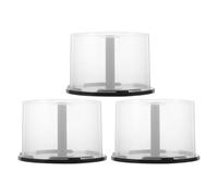 iplusmile Contenitore Rotondo 3 Pezzi per CD e Dvd Plastica Rigida Cupola Trasparente 5,5X3,1" Capacità 50 Dischi per Ufficio e Casa