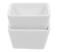iplusmile Contenitori Quadrati in Materiale Ceramico Bianco 2 Pezzi Porta Zucchero e Dolci Resistenti Lavabili in Lavastoviglie per Ristoranti e Hotel