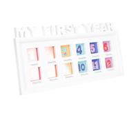 iplusmile Cornice per Foto Bianco in Plastico Pvc Film e Cartone, Supporta 12 per Registrare la Crescita Mensile, come Regalo Compleanno o Decorazione Cameretta