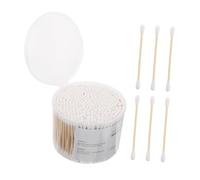 iplusmile Cotton Beige Fioc 500 Pezzi in Cotone e Legno Doppia Punta per Pulizia Orecchie e Domestico e Cura Animali