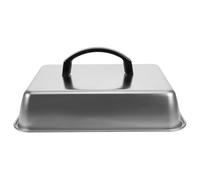 iplusmile Cupola Rettangolare in Acciaio Inox 25X18X65 CM per Fusione Formaggio Hamburger Coperchio per Piastra Maniglia Antiscivolo Copertura Alimenti per Griglia e Cucina Outdoor
